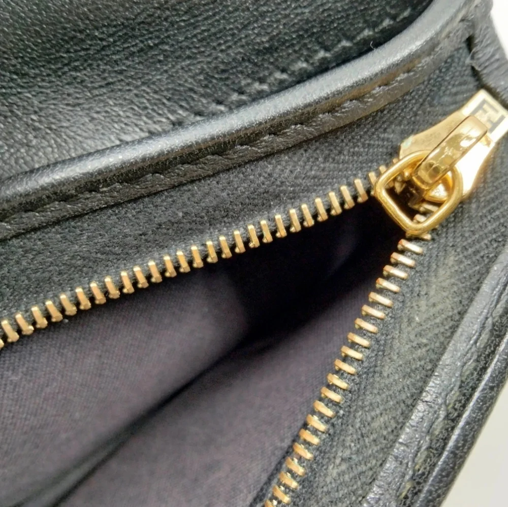 Fendi Black Nappa Leather Compact Wallet